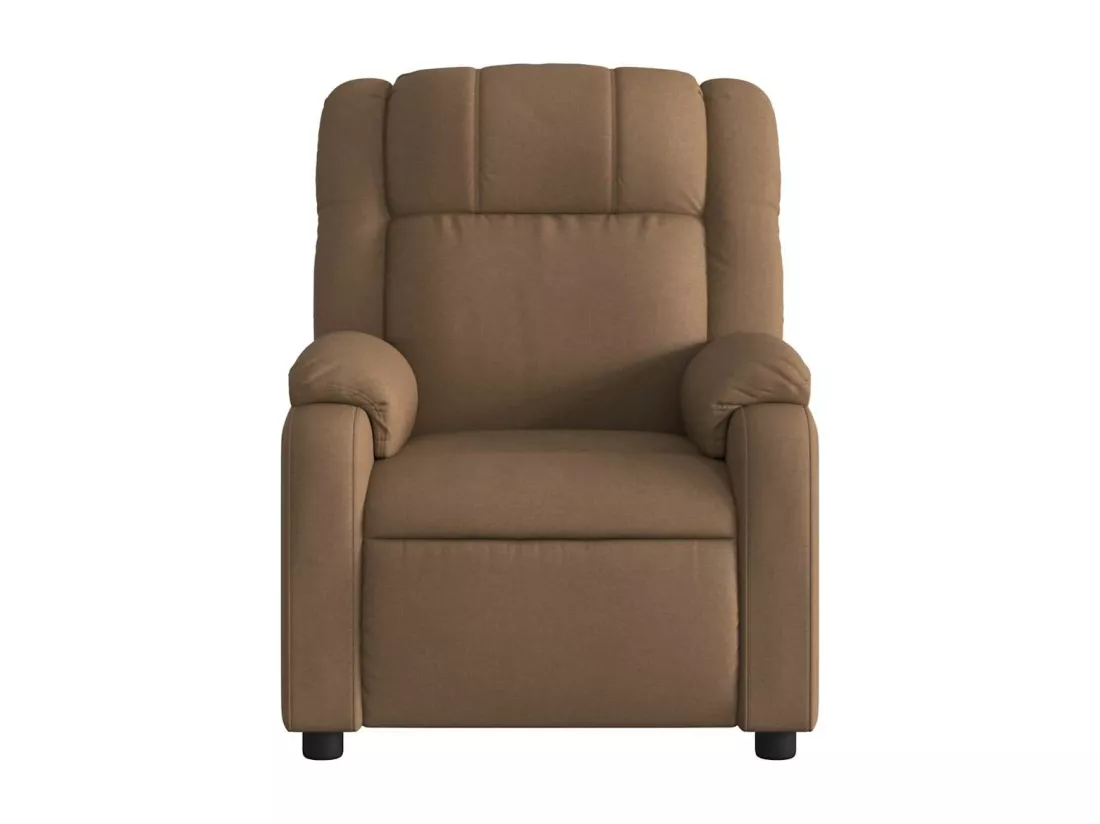 Fauteuil inclinable massant électrique marron tissu