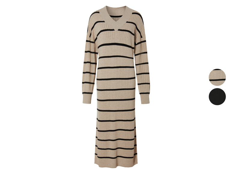 Dames midi-gebreide jurk
