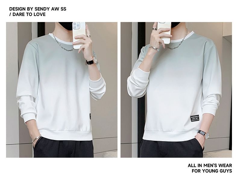 Lefitt - Sweatshirt met ronde hals en kleurverloop