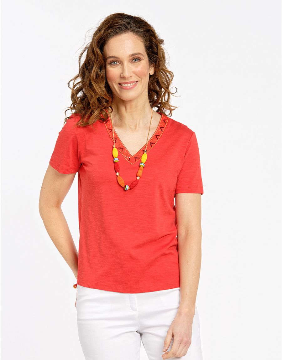 T-shirt doux orange vif