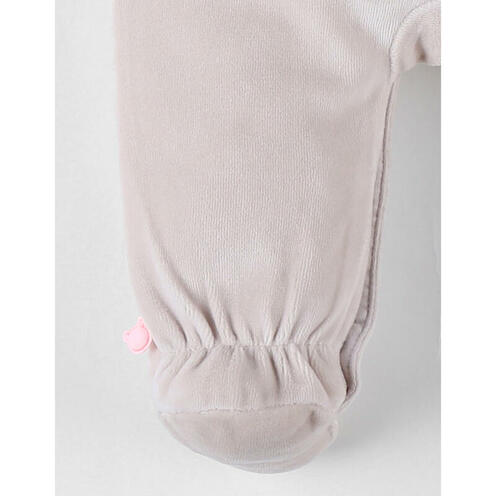 Pyjama dors bien velours beige bali 0m Bali Moka et Snow - NOUKIE 'S