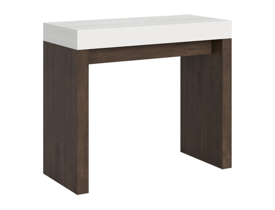 ITAMOBY - Console extensible roxell mix 90x40/300cm frêne blanc/noyer