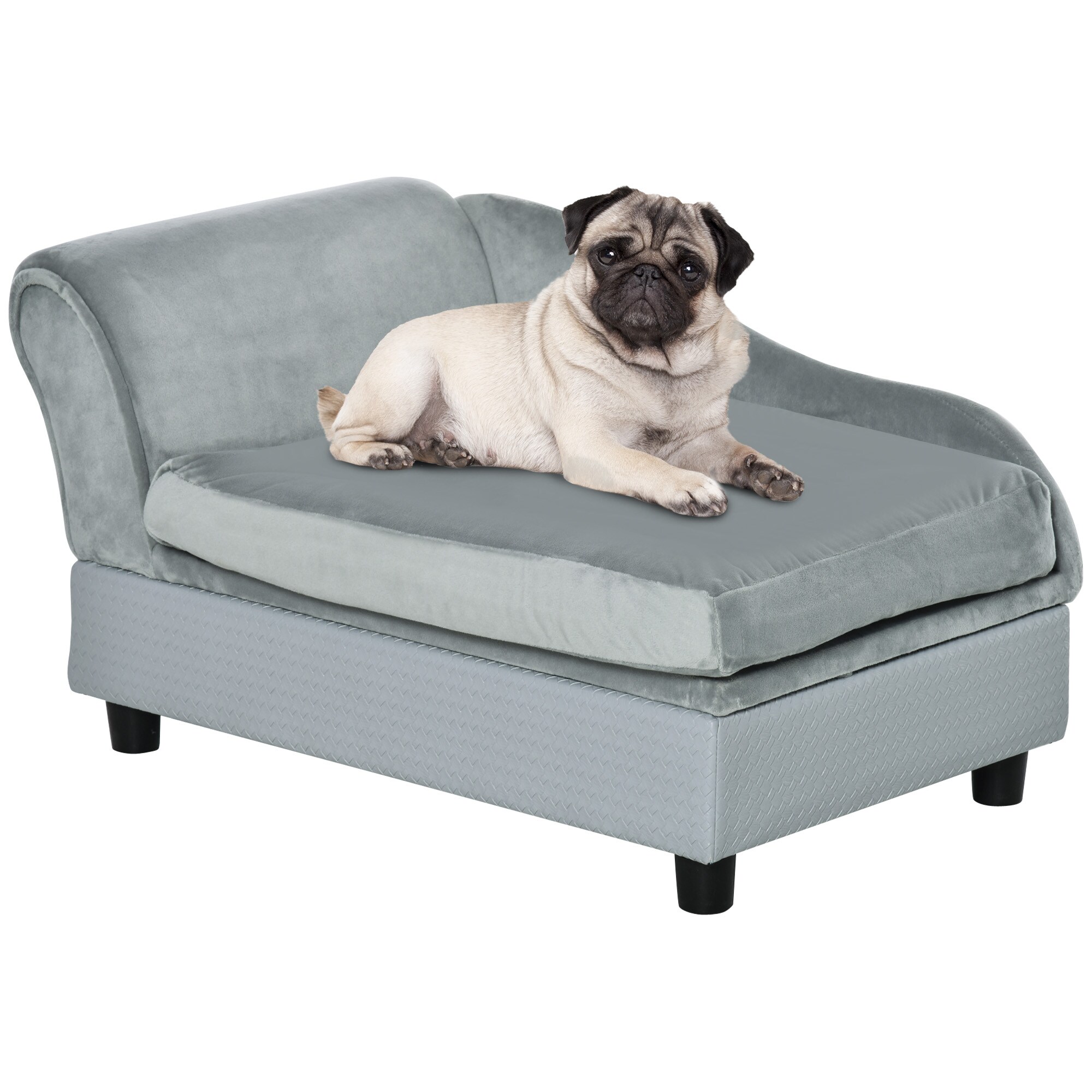 PawHut Hundesofa hellblau 76 x 45 x 41,5 cm (BxTxH)