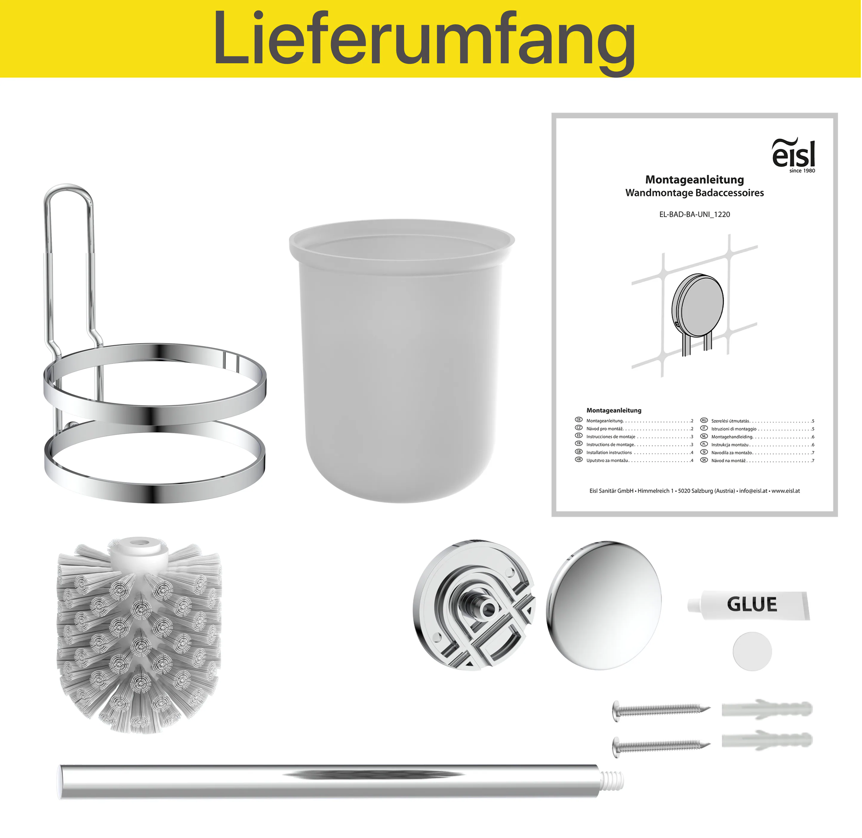 Eisl WC Bürstengarnitur ohne bohren