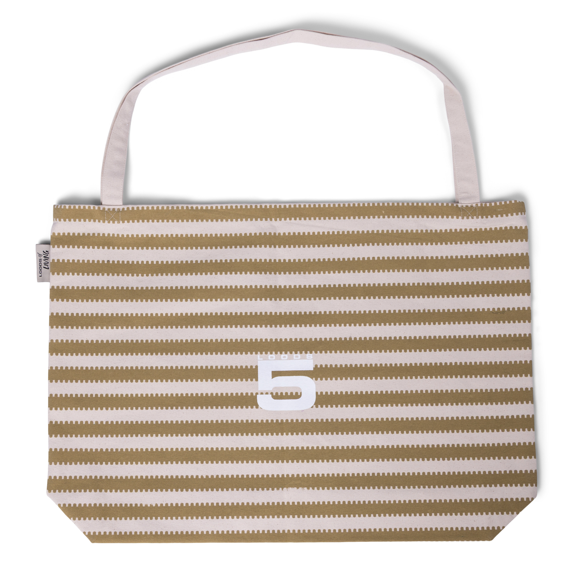 Canvas tas large - stripe khaki