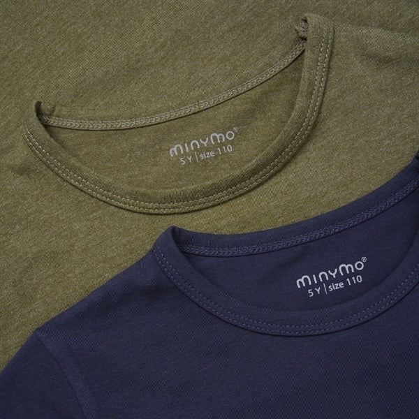 Køb Minymo Dark Olive T-shirts Basis 32 2-pak