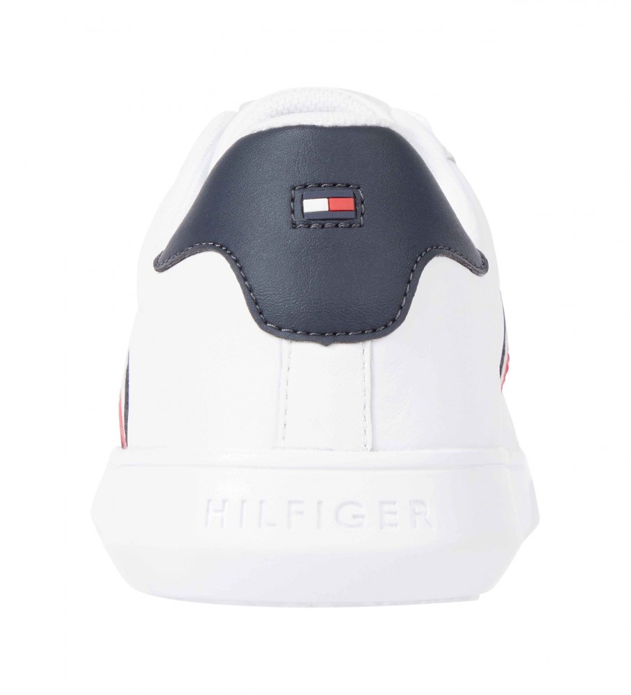 Tênis Tommy Hilfiger de couro branco com sola de borracha