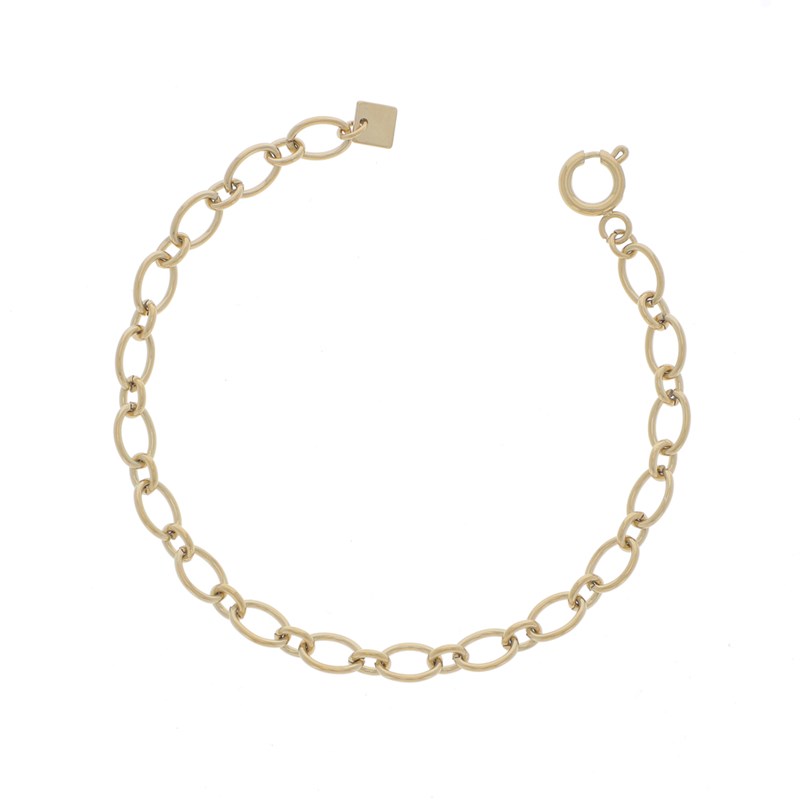 Bracelet en acier maille dorée