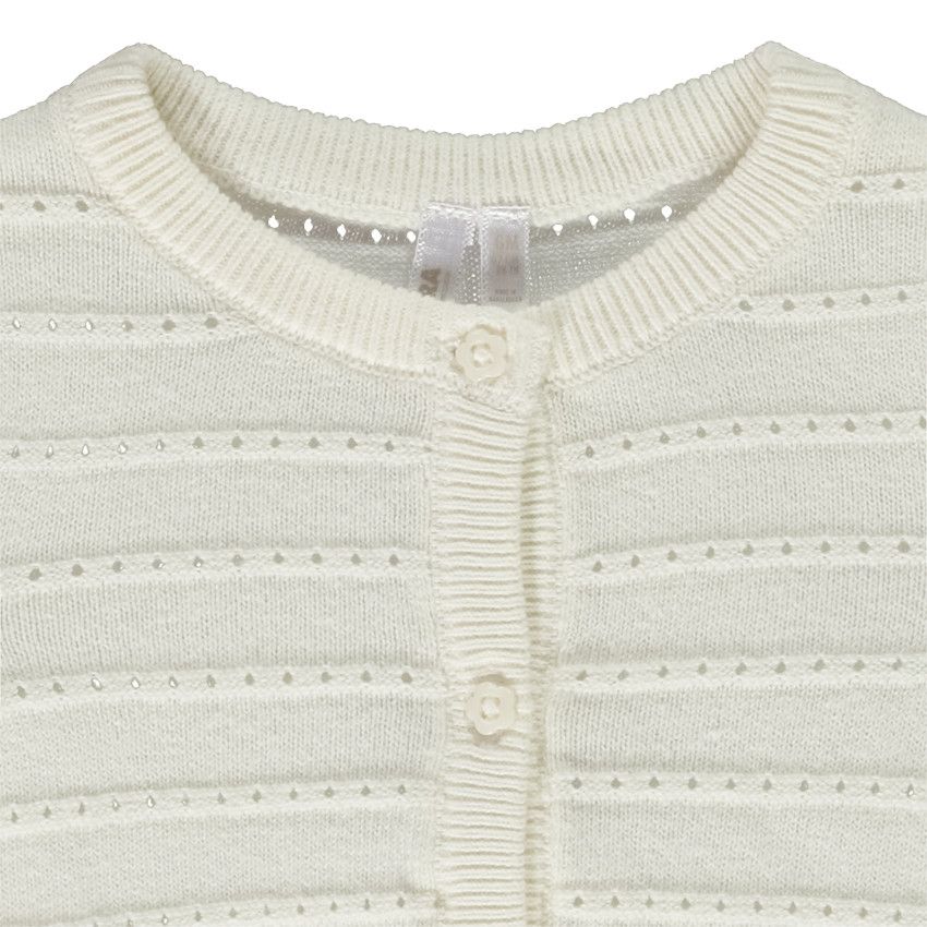 Gilet en tricot ajouré pour bébé fille - Ecru