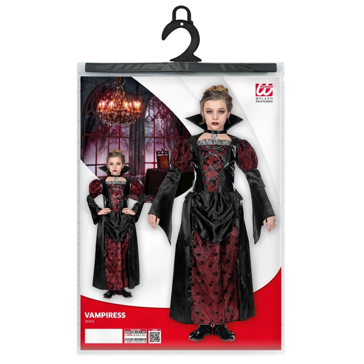 Halloween Jurk Zwart Rood Meisje Vampier