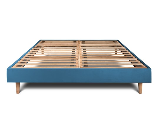 SOMMEIL DE PLOMB - Sommier 180 x 200 Sommier kit velours bleu 180x200 h29cm