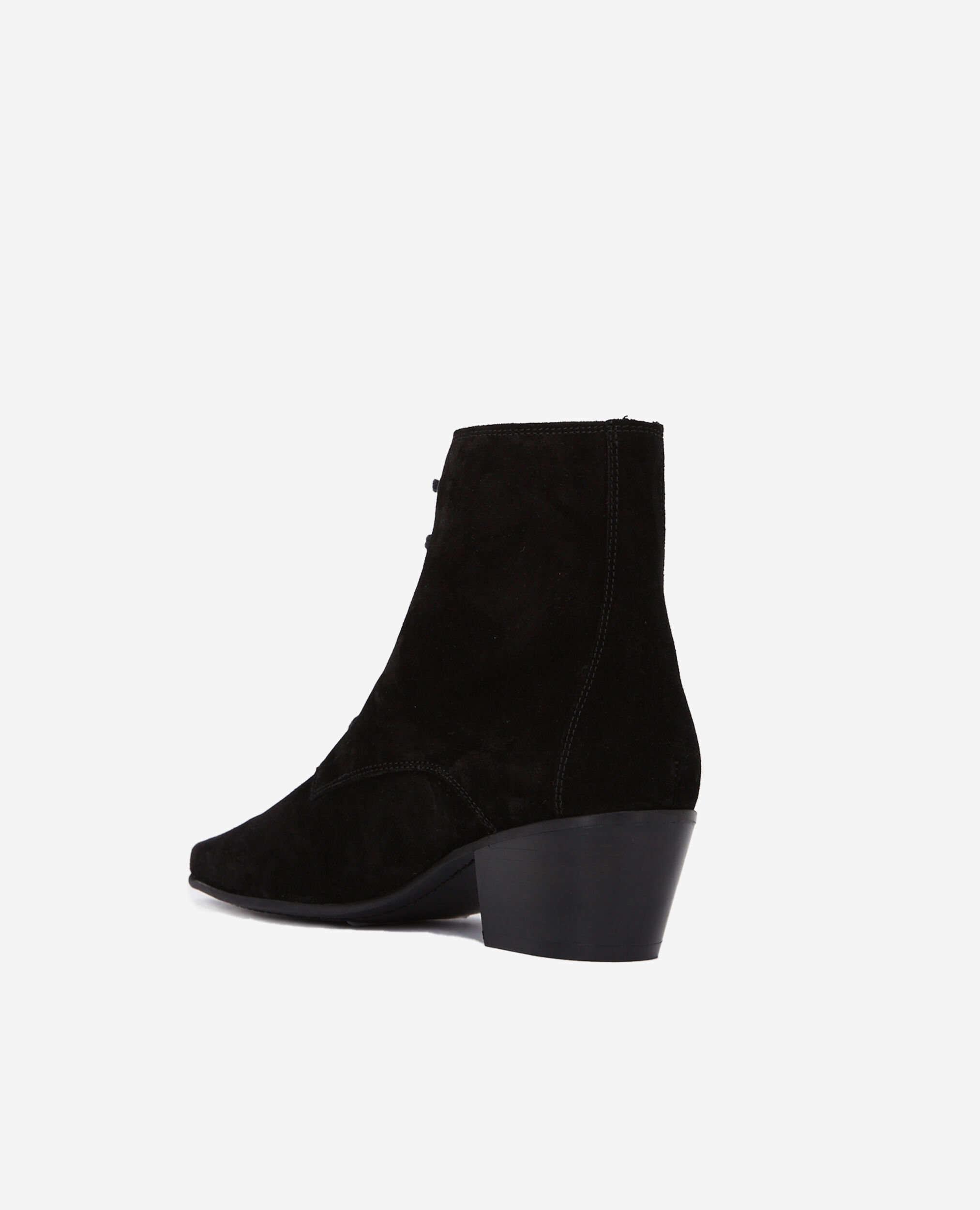 Boots en cuir à lacets noirs
