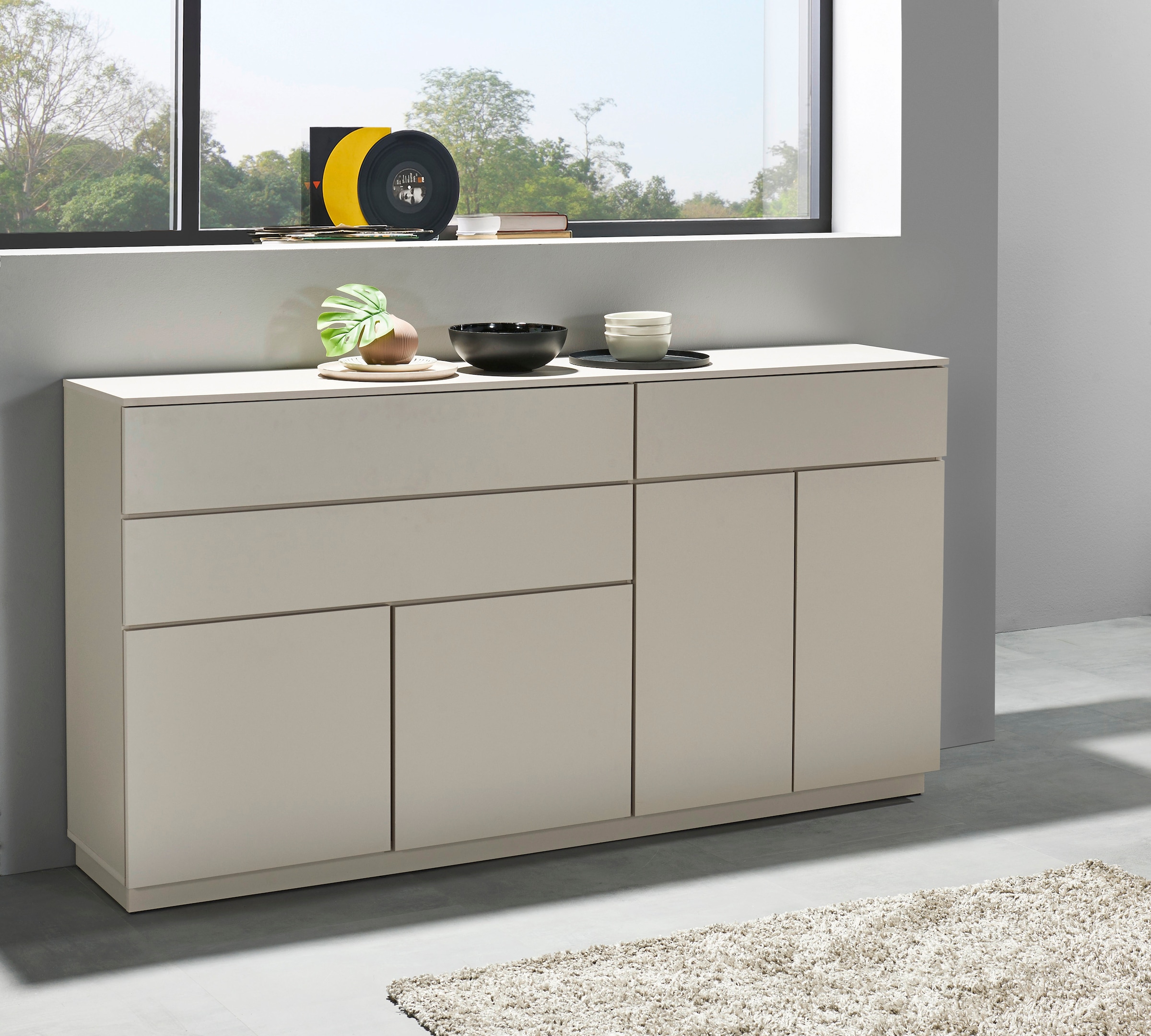 HBZ Sideboard »Vince Sideboard, B/H/T 191x100x38 cm« 1 Stk. tlg. Breite 191 cm, Push-to Open, Melaminbeschichtung