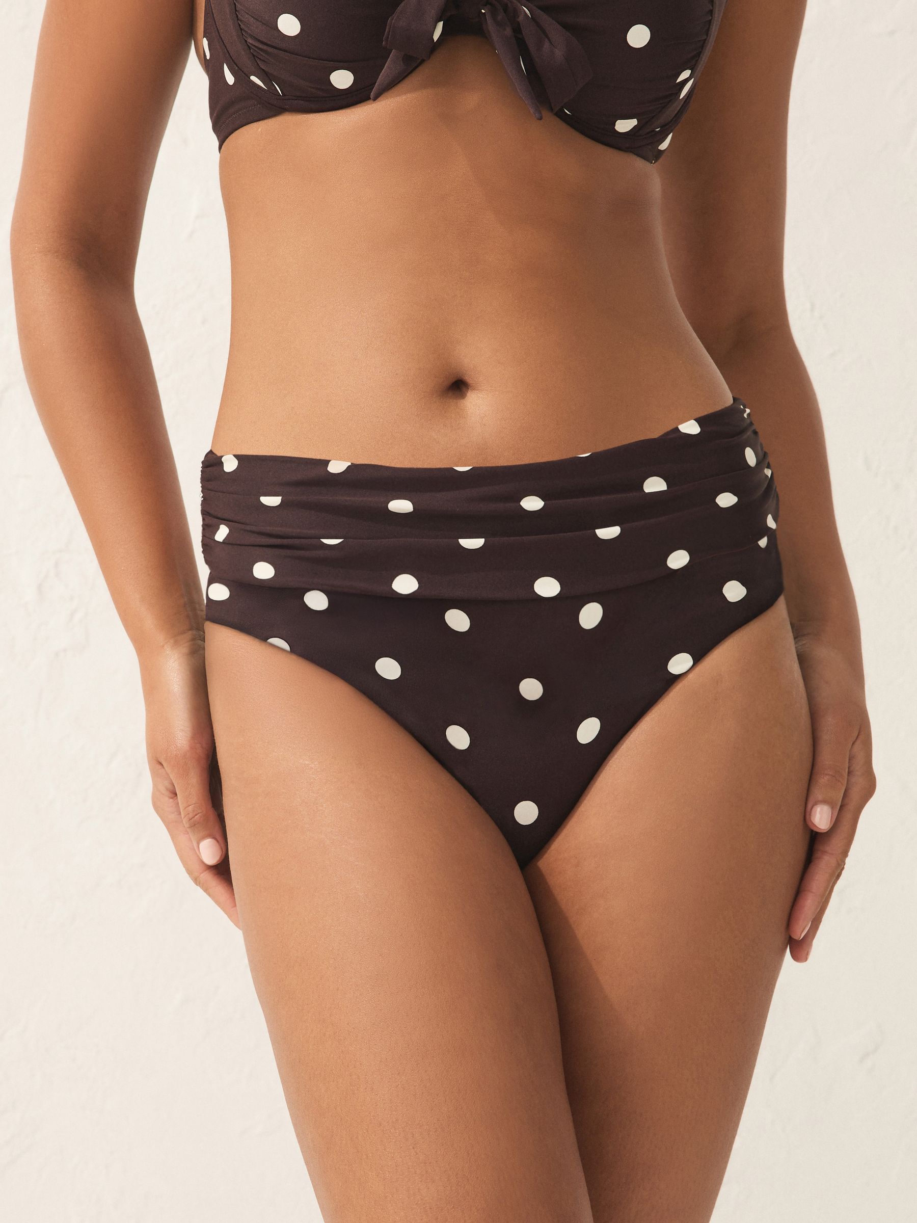 Chocolate Brown/Cream Spot - Bikinibroekjes