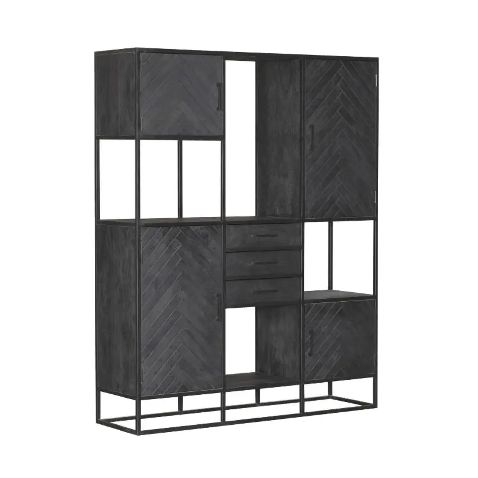 StarFurn - Vakkenkast New York Supreme XXL - 160 cm - zwart