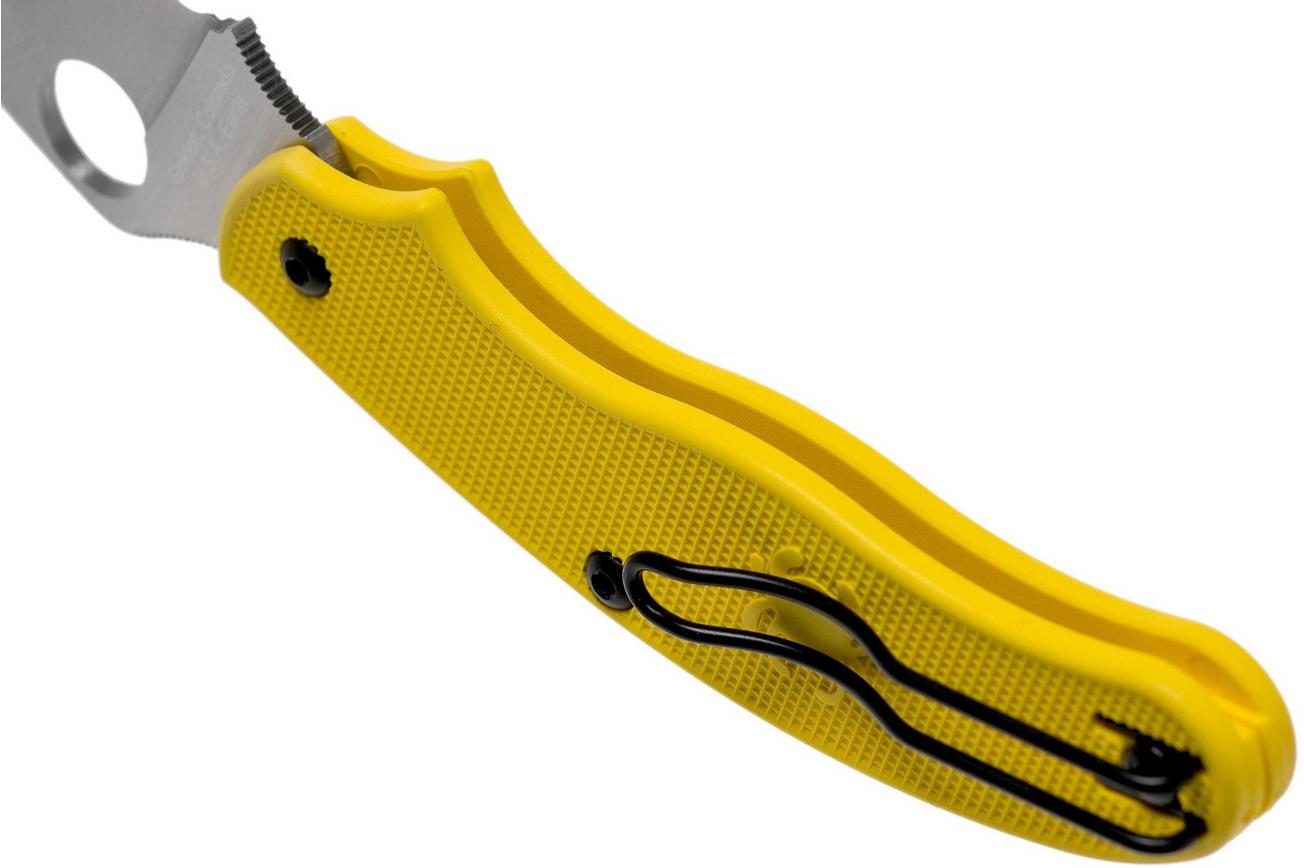 Spyderco UK Penknife Salt LC200N Serrated C94SYL Yellow zakmes