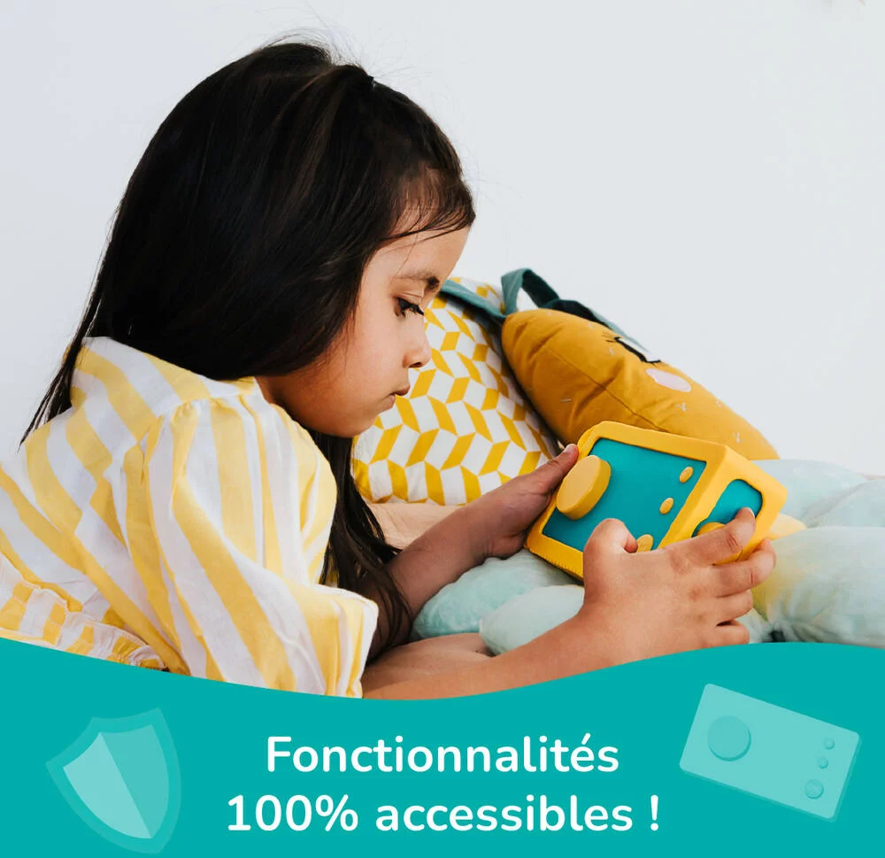 LUNII -  ODILE - COQUE DE PROTECTION SILICONE JAUNE POUR CONTEUSE MA FABRIQUE A HISTOIRES