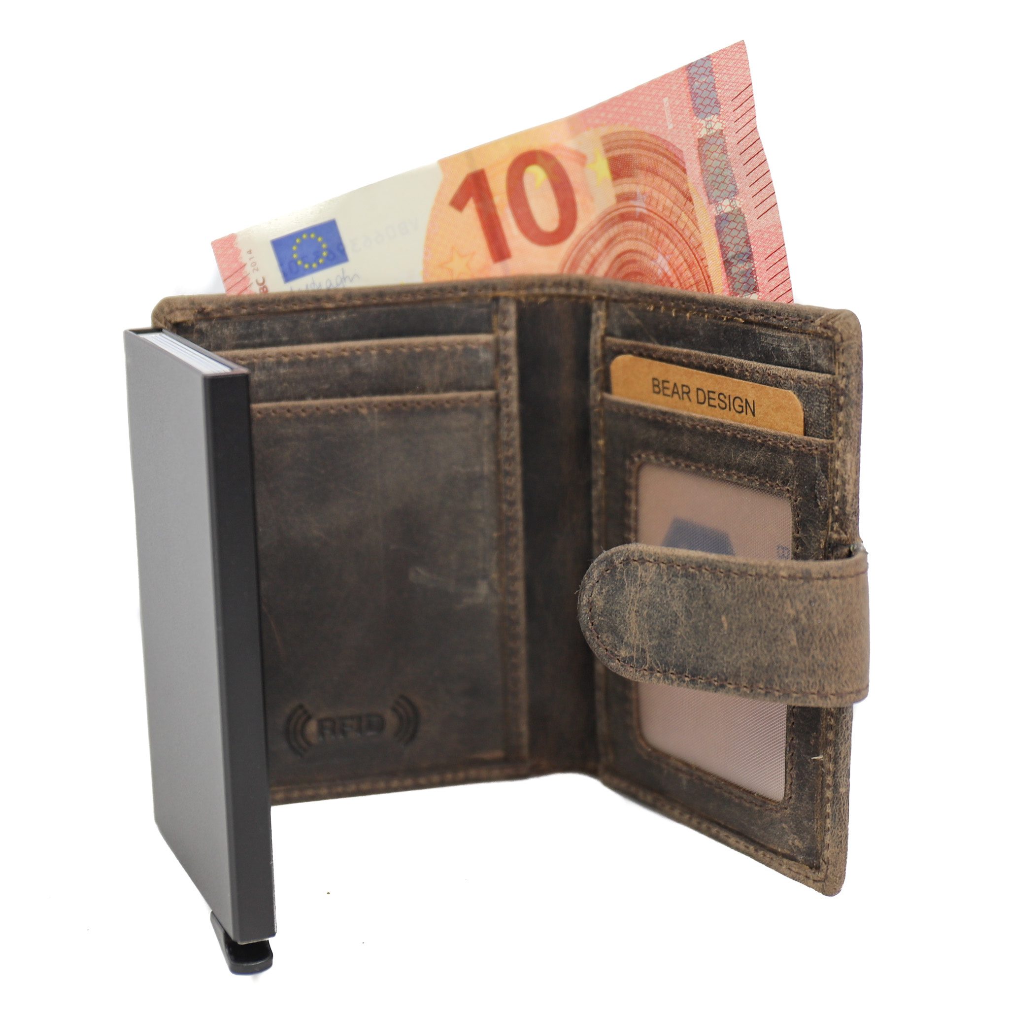 Bear Design Dark Nature Wallet Cardprotector Bobby RFID Bruin HD15689