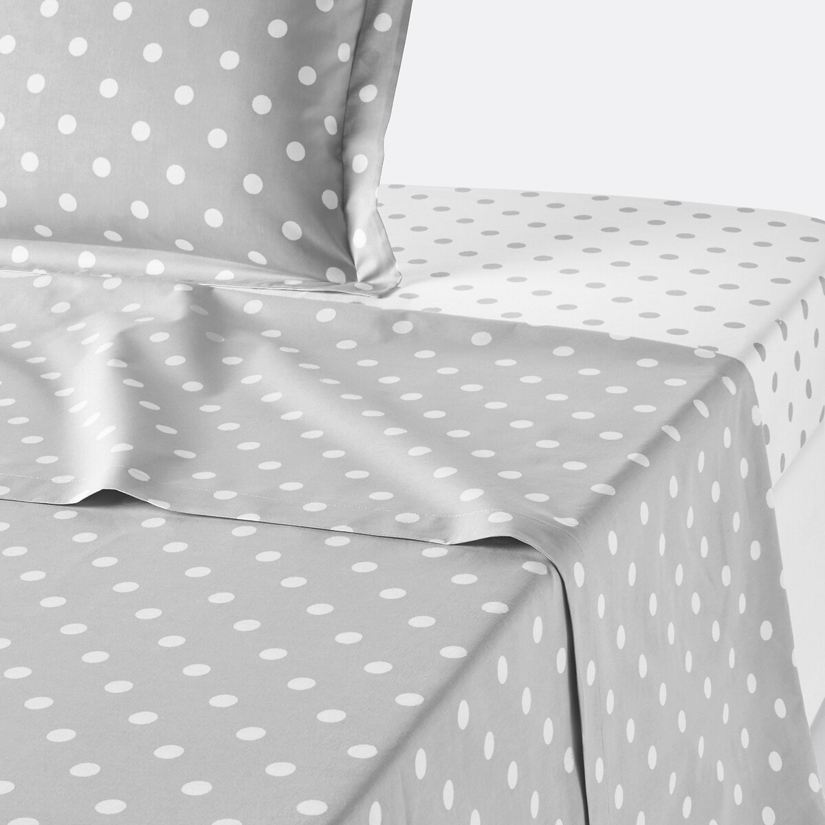 LA REDOUTE INTERIEURS<br>Lençol em puro algodão com estampa de bolinhas, Clarisse
