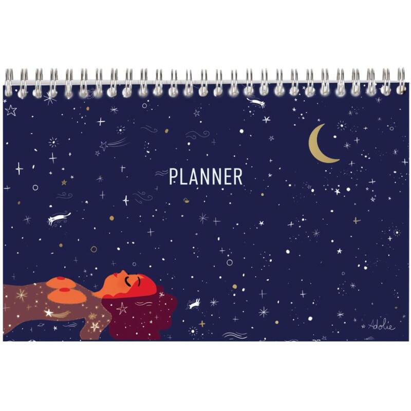 Adolie, Bloc planner reliure intégrale en-tête 22x14 cm 53 feuillets imprimés