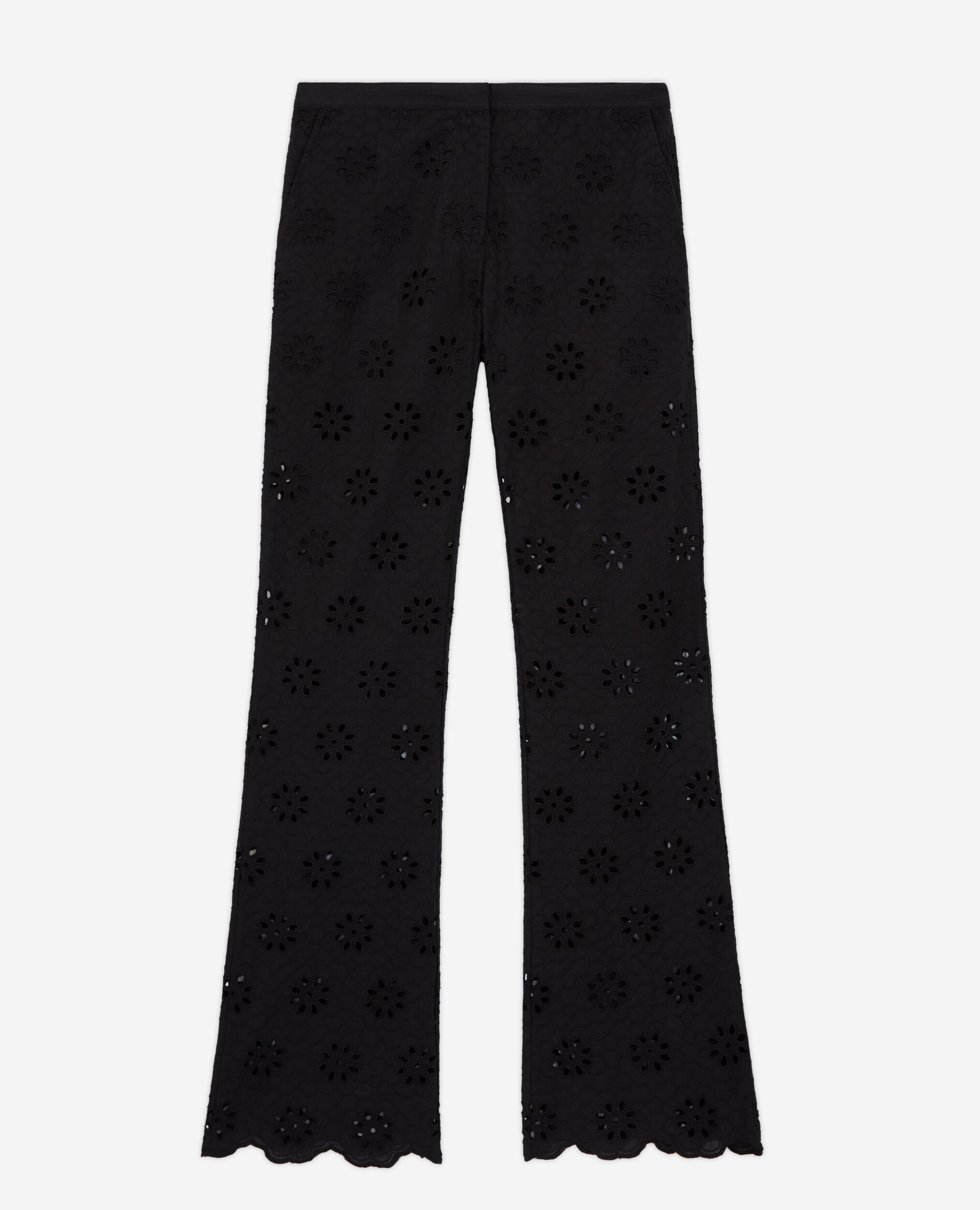 Pantalon noir en broderie Anglaise