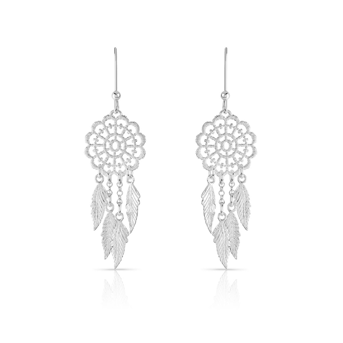 Boucles d'oreilles argent 925 pendants attrape-rêve