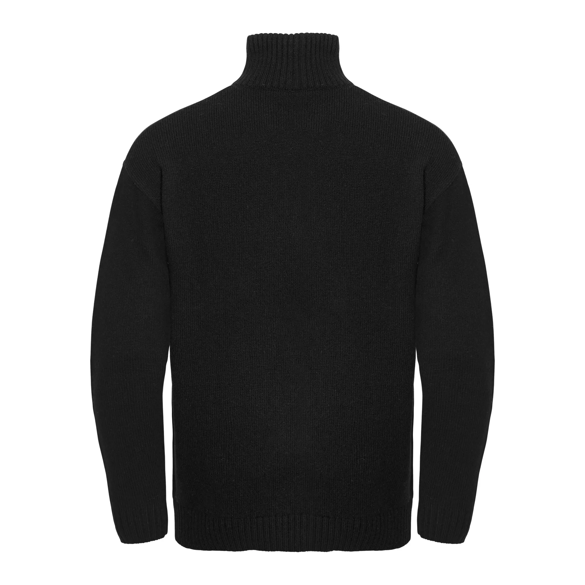 Gridarmor Men's Snøkrystall Solid Half Zip Ullgenser Black Beauty