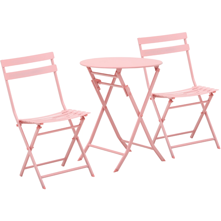 Outsunny Gartenmöbel-Set im kompaktem Design rosa