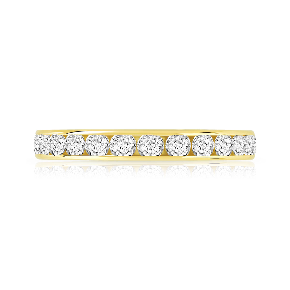 Alliance or 750 jaune diamant synthétiques 1.50 ct