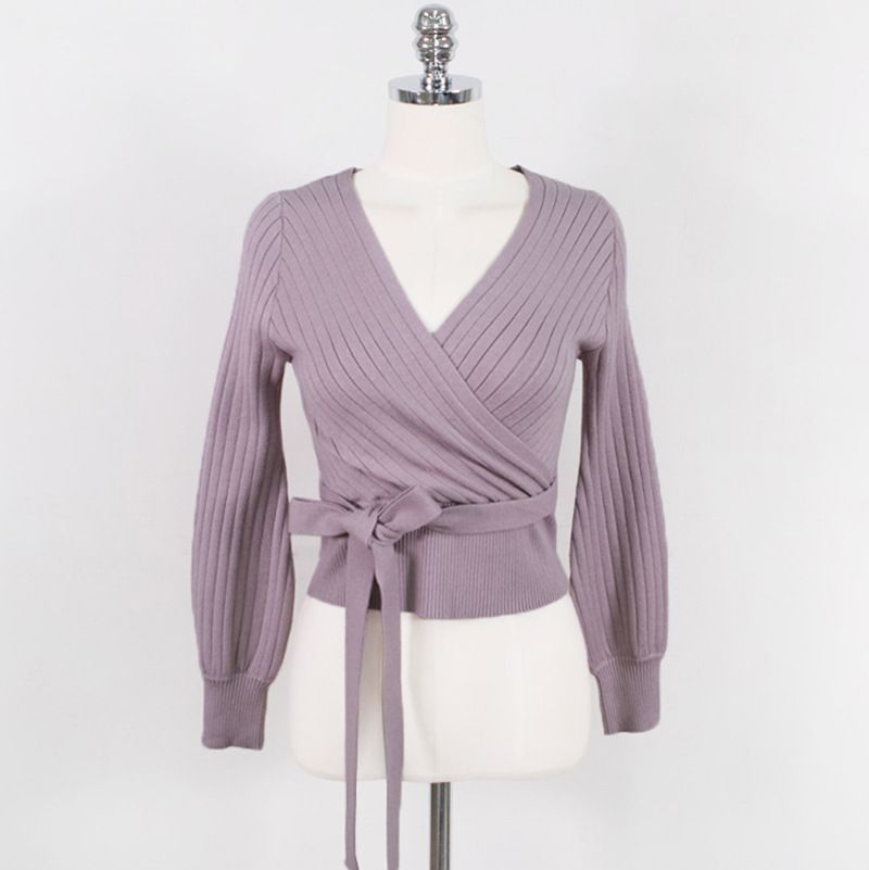 Leandra - V-hals gebreide blouse