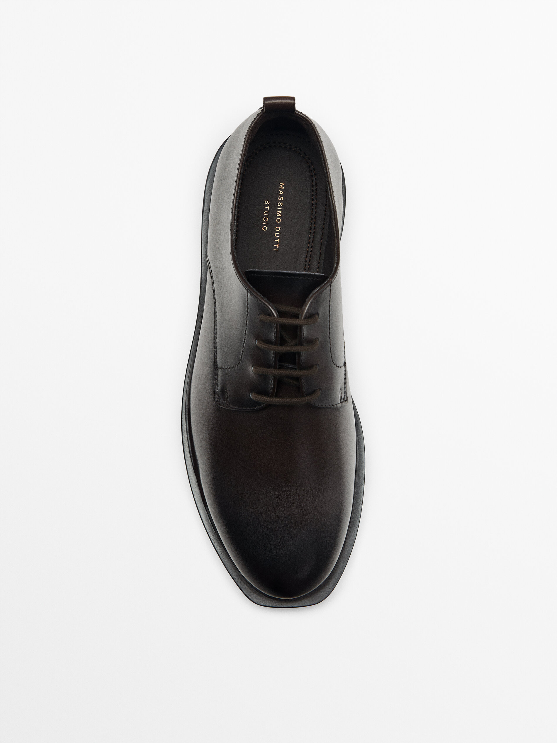 Sapato de couro napa marrom - Studio - MARROM