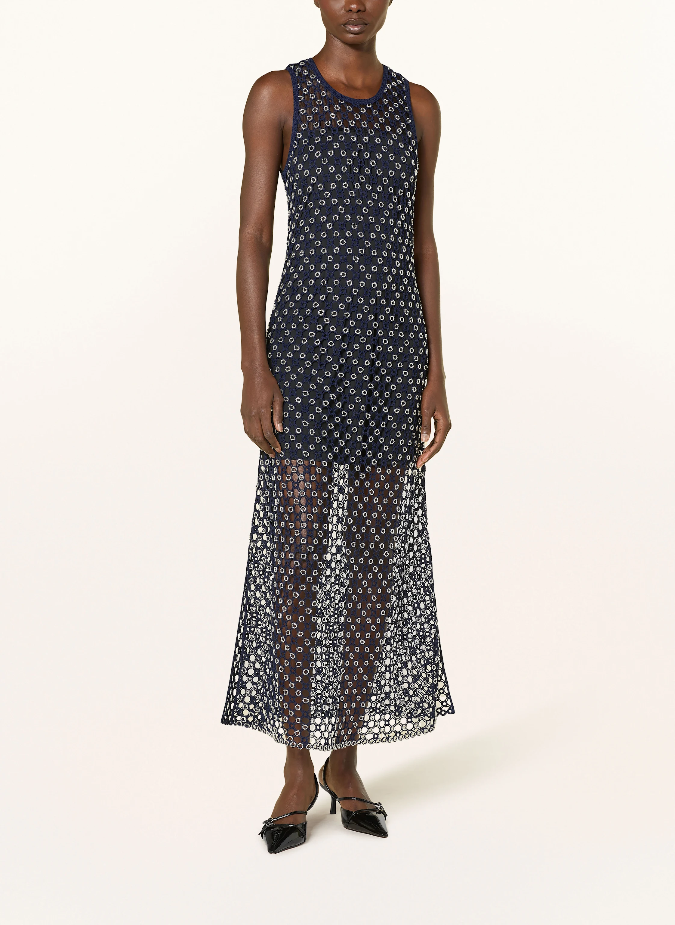 maje Strickkleid mit Schmuckperlen