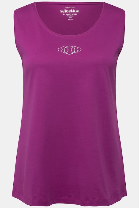 Top, Pima Cotton, Slim, Rundhals, Ziersteinchen, ärmellos