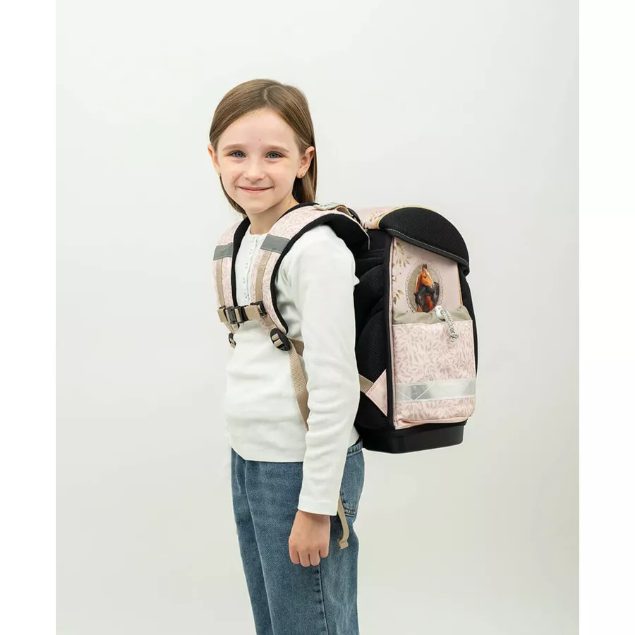 Belmil Schulranzen Classy Schulranzen Set 5-teilig mit Brustgurt Horse Chestnut