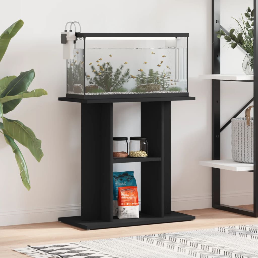 vidaXL Aquariumkast Zwart 60x30x60 cm