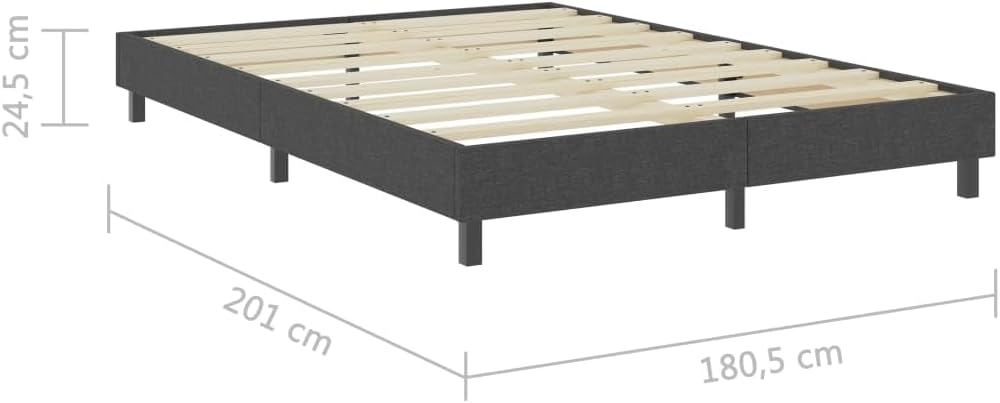 vidaXL Boxspring Bettgestell Bettrahmen Boxspringbett Schlafzimmermöbel Schlafzimmerbett Polsterbett Doppelbett Bett Grau Stoff 180x200cm