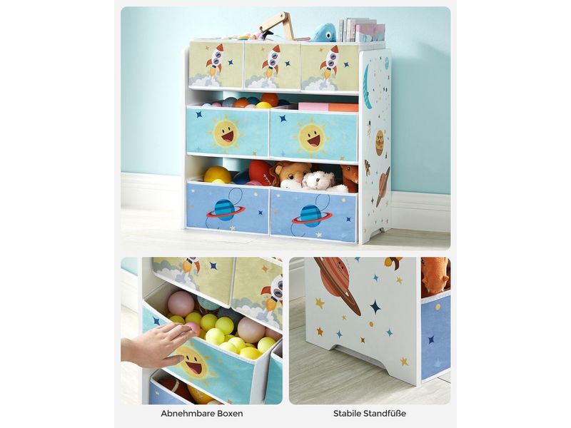 Songmics Regal mit 7 Boxen Kinderregal