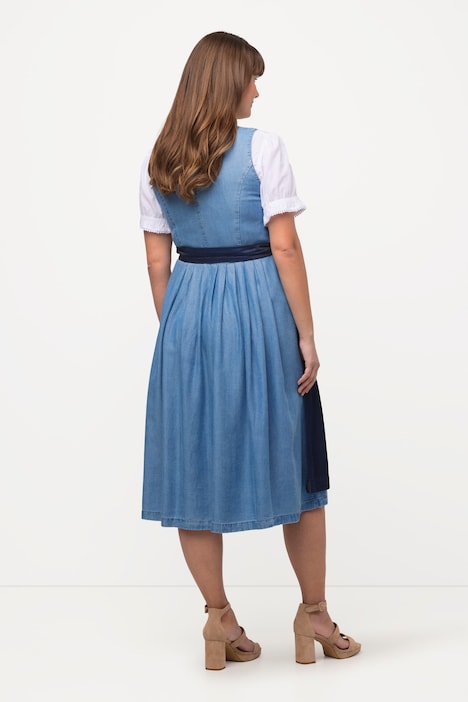 Dirndl, Lyocell, 2 Schürzen, Carree-Ausschnitt, ärmellos