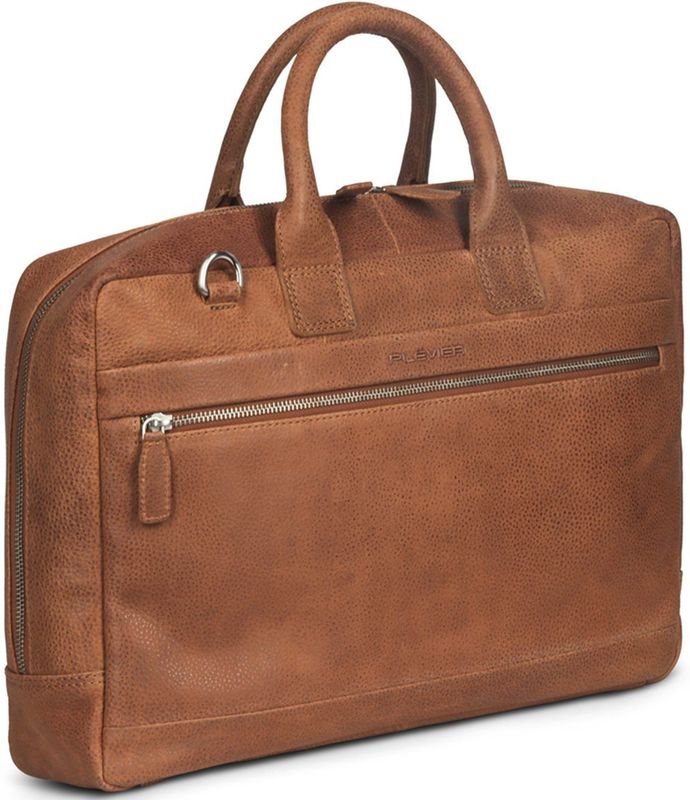 Plevier - Cumberland - Laptopbag - Cognac - Leer - 15.6 Inch