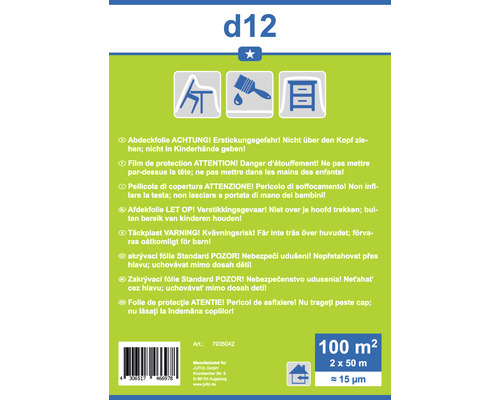 Afdekfolie D12 transparant 2 x 50m