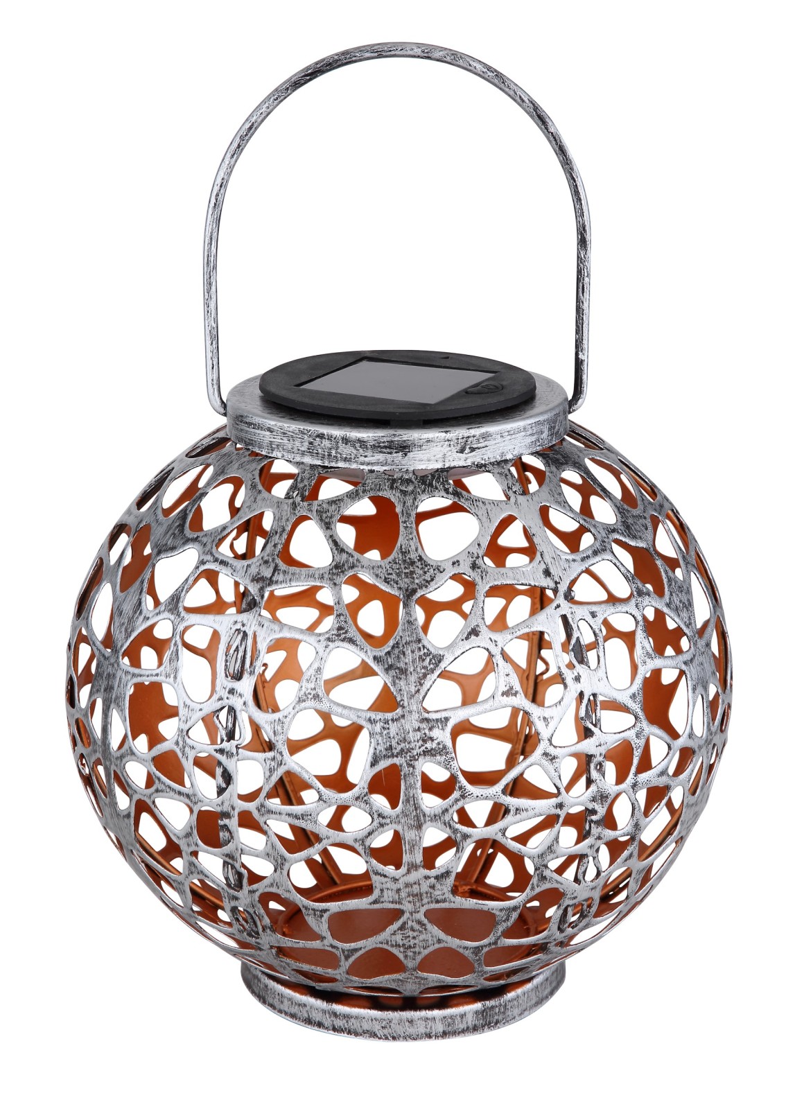 Solarleuchte - silberfarben antik - Metall - 29 cm hoch
