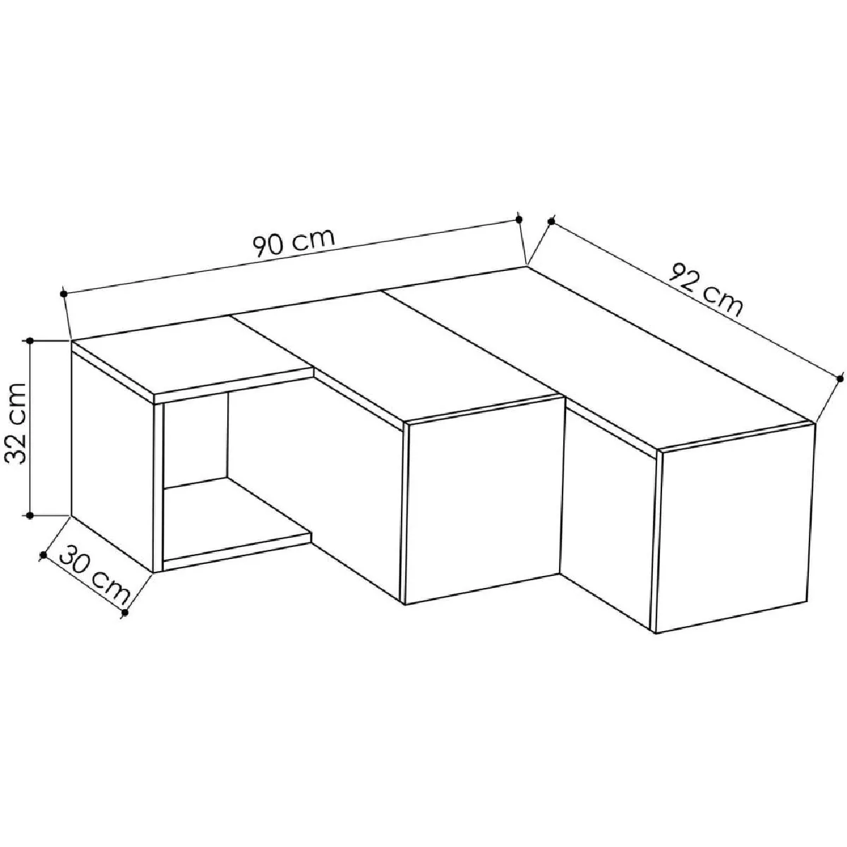 Hanah Home Compact Meuble TV Blanc