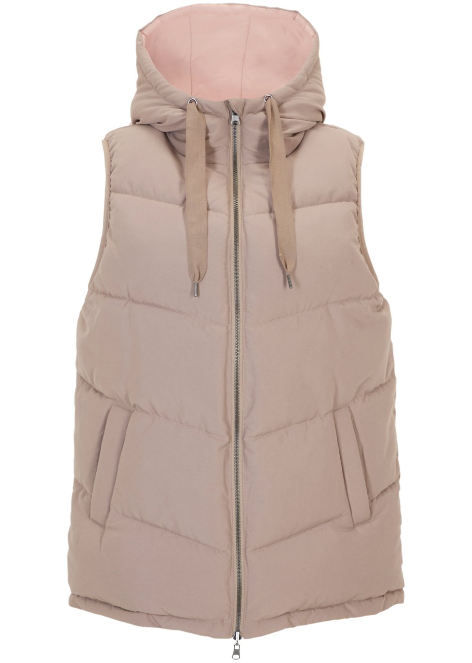 Veste sans manches matelassée réversible avec capuche en polyester recyclé