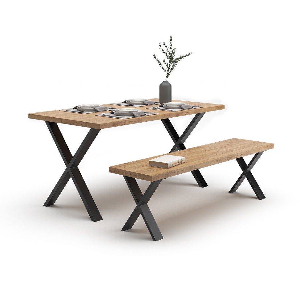 Vicco Loft Tischkufen X-Form 42cm Tischbeine Tischgestell Couchtisch Möbelfüße