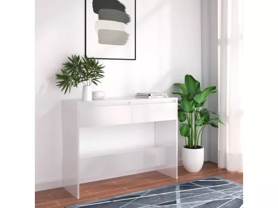 Table console Blanc 100x35x76,5 cm Aggloméré