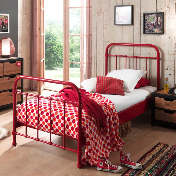 Vipack New York Bed Metaal Geel 90 x 200 cm