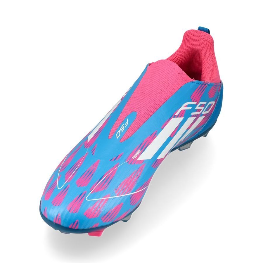 adidas F50 League Laceless FG/AG Reemergence - Bleu/Blanc/Rose Enfant