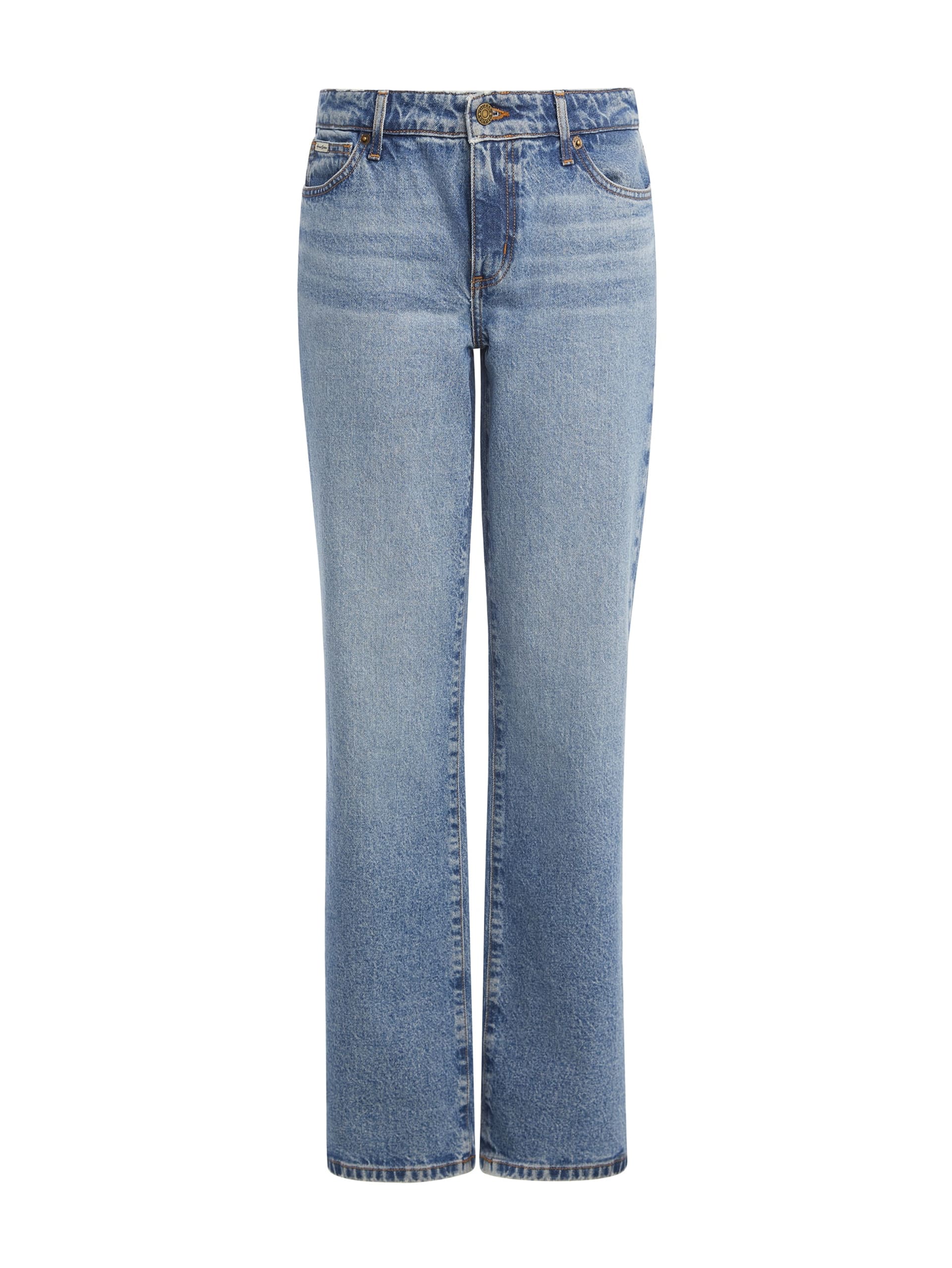 Calça jeans reta de cintura média G08