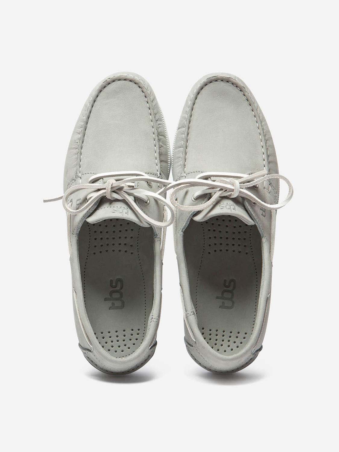 Chaussures Bateau Homme Semelle Grip Cuir Gris