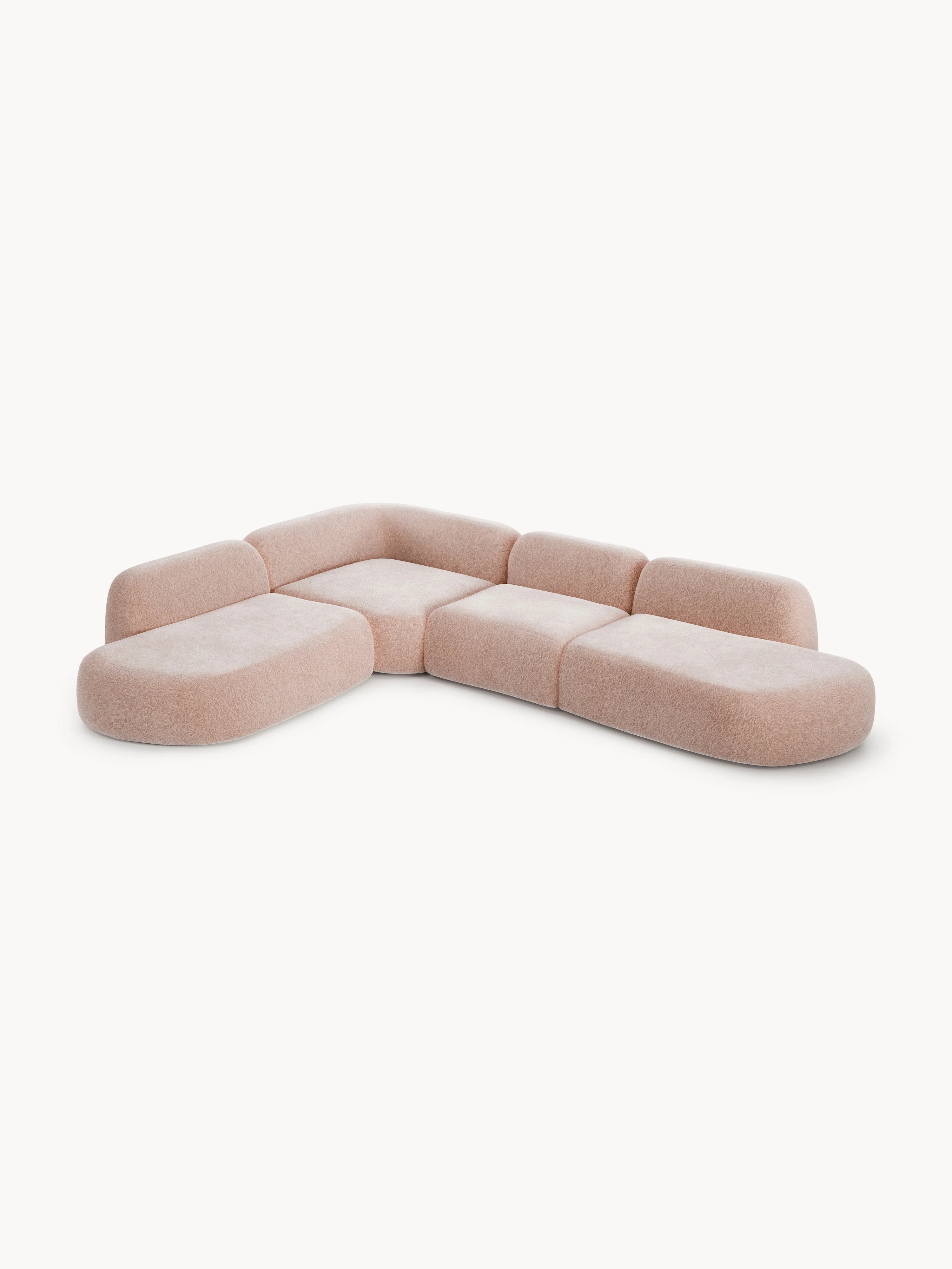 XL modulaire hoekbank Wolke met chaise longue
